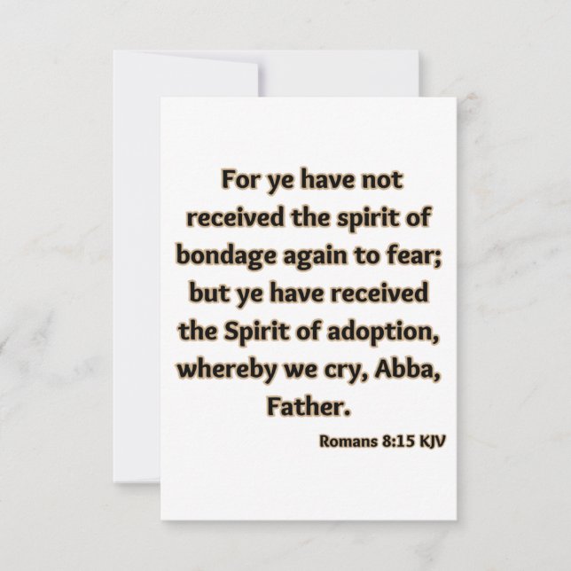 Carte Romains 8:15 KJV Bible Écriture Salutation (Devant)