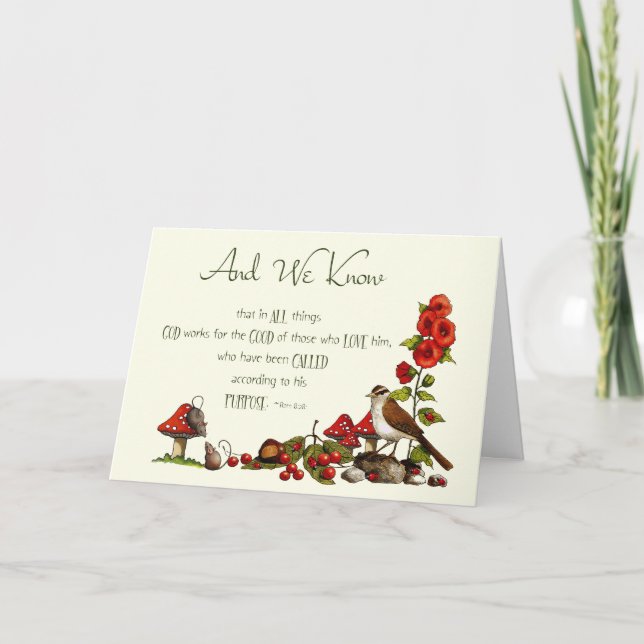 Carte Romains 8:28 : Penser à vous : Nature, Oiseau, sou (Devant)