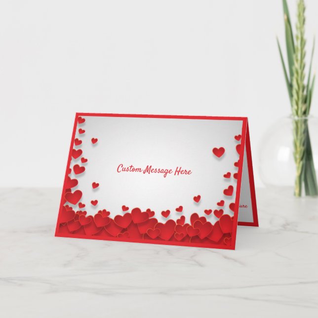 Carte Romance & Cœurs Rouges pour la Saint-Valentin (Devant)