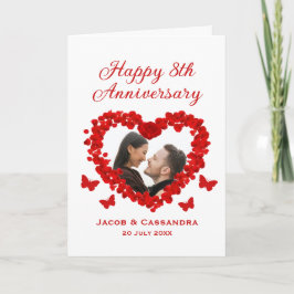 Carte Romance Red Rose Heart Butterfly Anniversaire phot