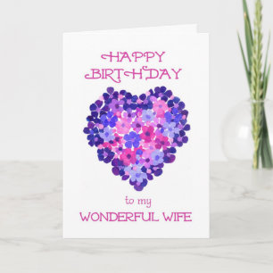 Carte Romantic Birthday Card for a Wife - Flower Power