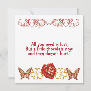 Carte Romantic Funny Love Citation de l'amour doux Flora