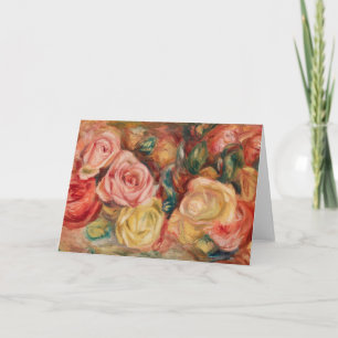 Carte Romantic red and pink roses Pierre Auguste Renoir