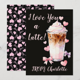 Carte Romantic Valentines Day Whipped cream iced coffee