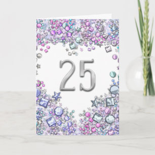 Carte Romantique 25ème Mariage Anniversaire Coeur