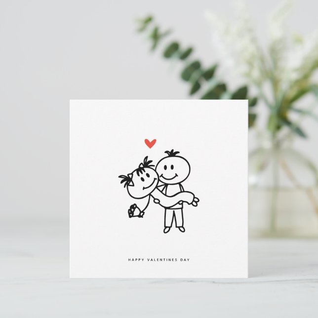 Carte romantique - Carte d'anniversaire Valentines (Debout devant)