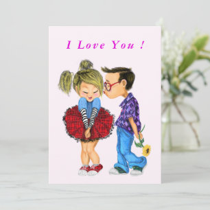 Carte Romantique Couple Valentine's Day Card - I Love Yo