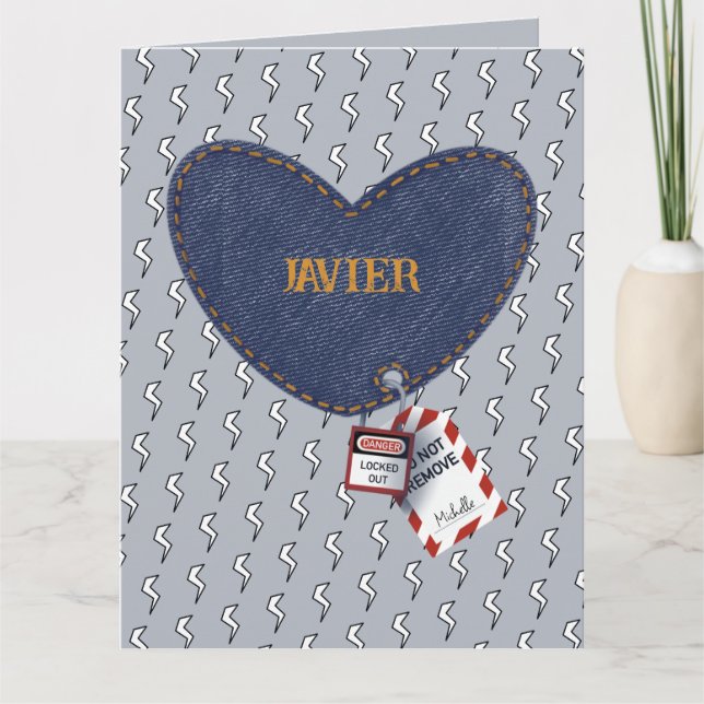 Carte Romantique Couples jumelés Electrique LOTO Coeur (Devant)