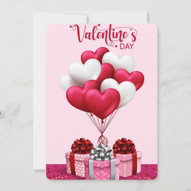 Carte romantique de Saint-Valentin avec Ballons de (Devant)
