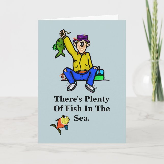 Carte romantique et amusante Anniversaire de pêche (Devant)