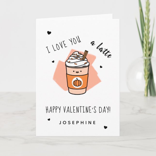 Carte Romantique Latte Café Femme amie de Valentine (Devant)