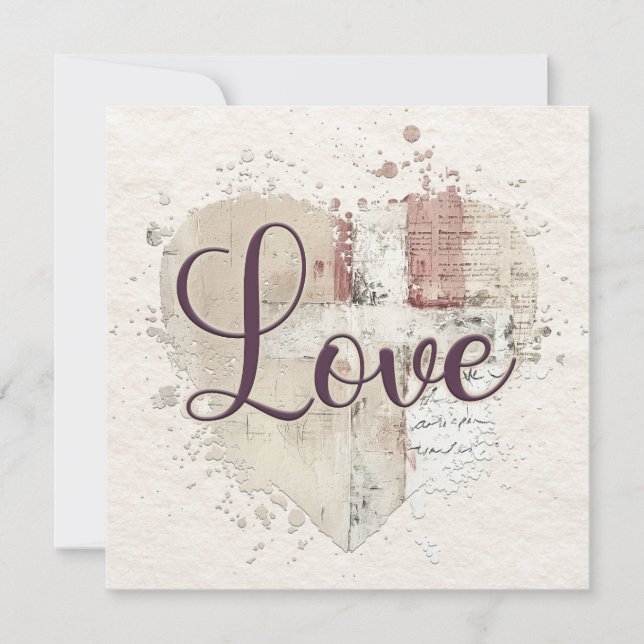 Carte Romantique Love Heart Note (Devant)