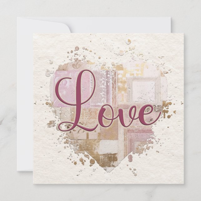 Carte Romantique Love Heart Note (Devant)