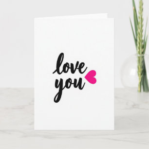 Carte Romantique Love You Cœur en Feuille