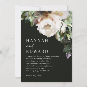 Carte Romantique moody rustique classe sombre mariage d'