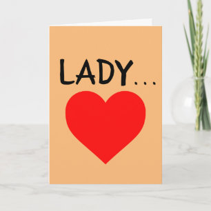 CARTE ROMANTIQUE POUR FEMME, PETITE AMIE, "DAME"