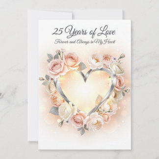 Carte romantique pour les 25 ans de mariage