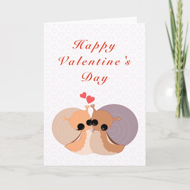 Carte romantique Saint Valentin Couple Snails Amou (Devant)