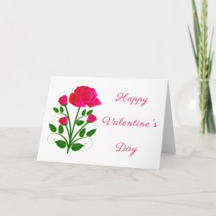 Carte romantique Saint Valentin Rose Rose Love