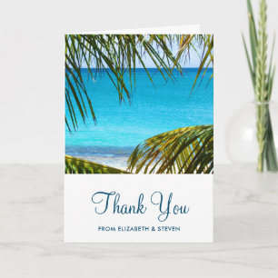 Carte Romantique Turquoise Tropical Beach Mariage Merci