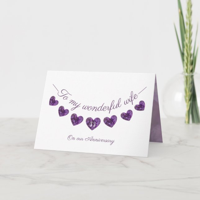 Carte Romantique violet 33ème Bunting femme (Devant)