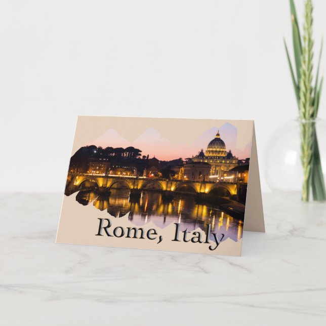 Carte Rome, Italy: The Romantic City at Night (Devant)