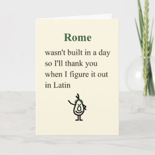 Carte Rome Un Poème De Merci Drôle