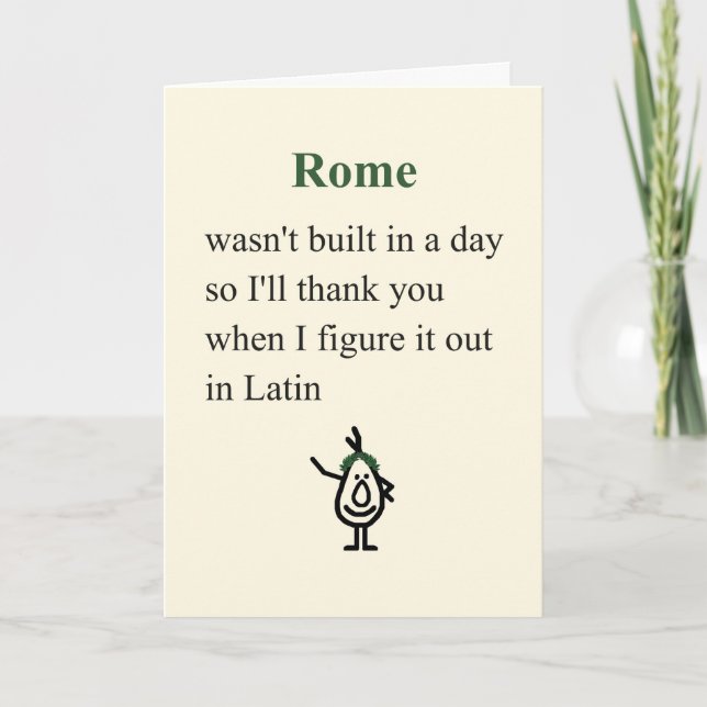 Carte Rome Un Poème De Merci Drôle (Devant)