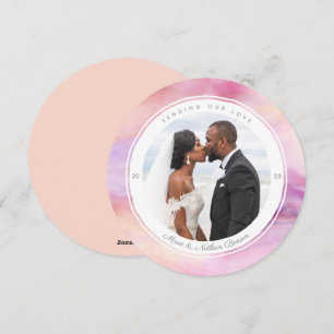 Carte ronde Aquarelle Peach Pink Purple Agple