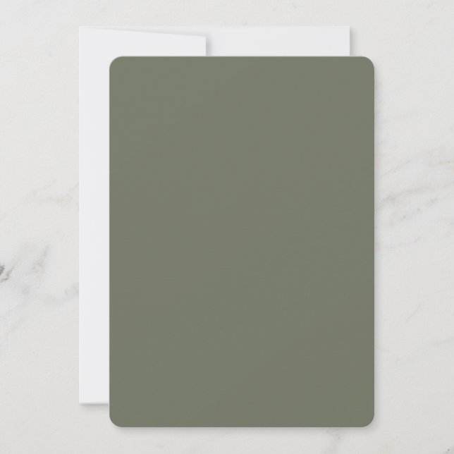 Carte ronde verte mousse moderne – Personnalisable (Devant)