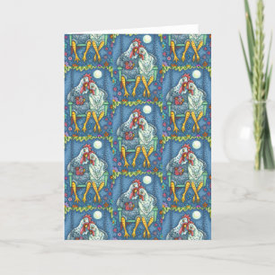 Carte ROOSTER HAUT CANOODLES, ROMANCE CUTE POULET Blanc