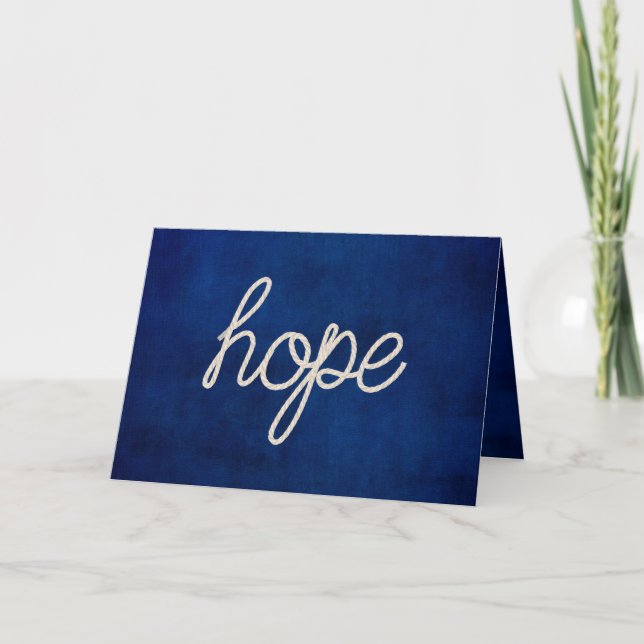 Carte Rope "hope" text on blue (Devant)