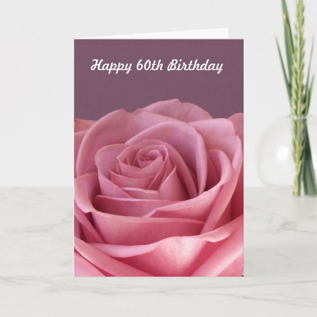Carte rose 60e anniversaire (Devant)