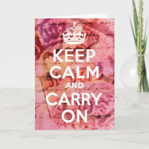 Carte Rose Abstrait Garder le calme et continuer