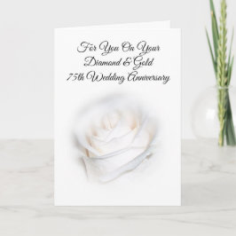 Carte Rose blanche Personnalisée 75e anniversaire de Mar
