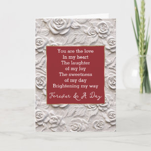 Carte Rose blanche Poème pour toujours