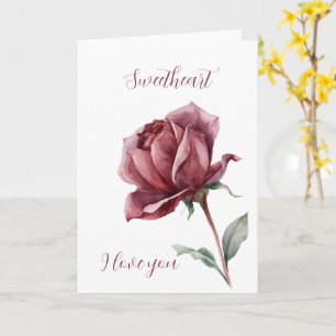 Carte Rose blanche rouge Amour de douceur