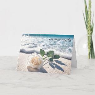 Carte Rose Blanche Sympathique Sur Le Sable De Plage
