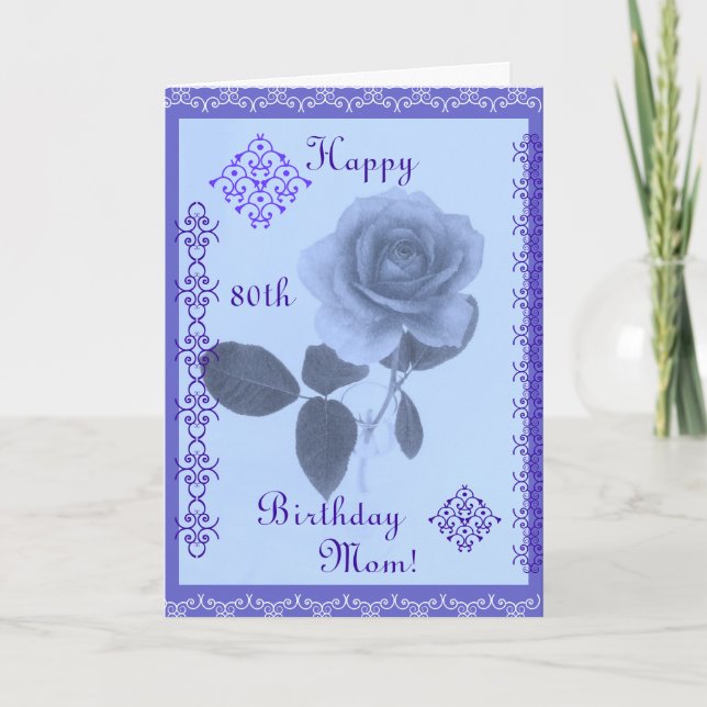 Carte Rose Bleu : Bonne maman d'anniversaire ! (Devant)