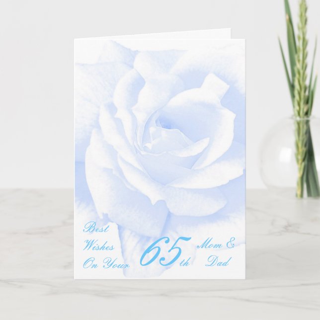 Carte Rose bleu Personnalisé 65e anniversaire de Mariage (Devant)