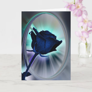 Carte Rose bleu profond