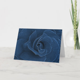 Carte Rose bleu velours