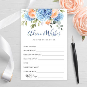 Carte Rose Blue Hydrangea Blush