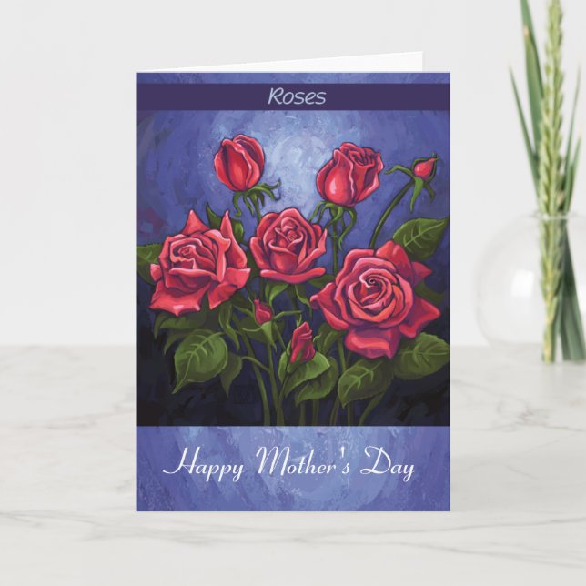 Carte Rose Bonne fête des mères (Devant)