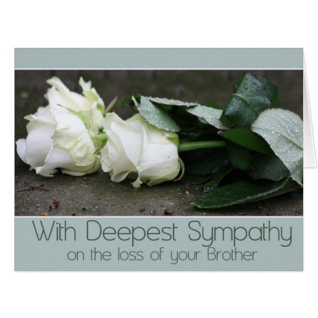 Carte rose Brother loss Sympathy (Devant horizontal)
