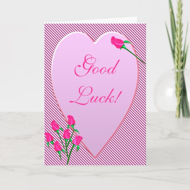 Carte Rose Bud Heart Good Luck Card (Devant)
