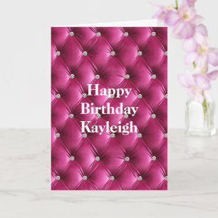 Carte Rose Chaud Faux Velours Anniversaire