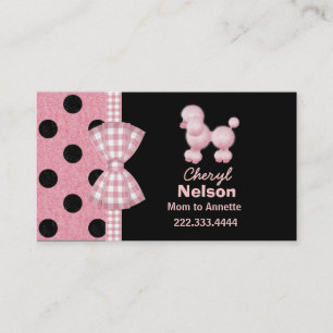Carte rose chic de maman de caniche