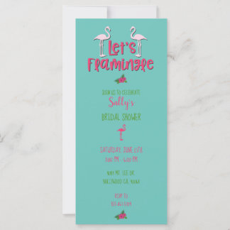 Carte Rose clair et Turquoise Flamingle Fête des mariées