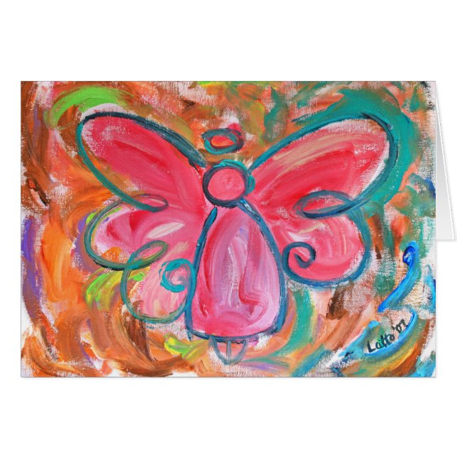 Carte rose d'ange (Devant horizontal)